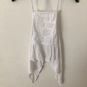 White Tie Back Crop Top